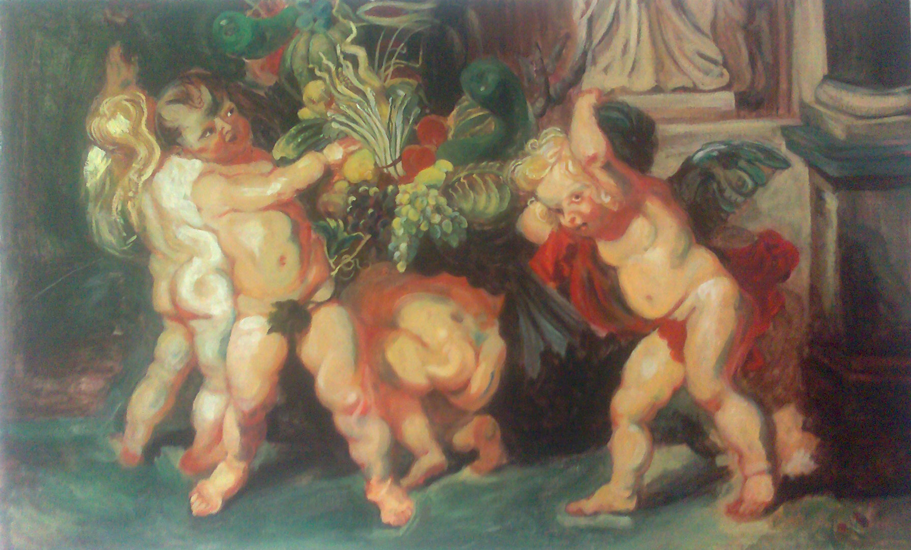 copie de Rubens au cours de dessin, peinture paris